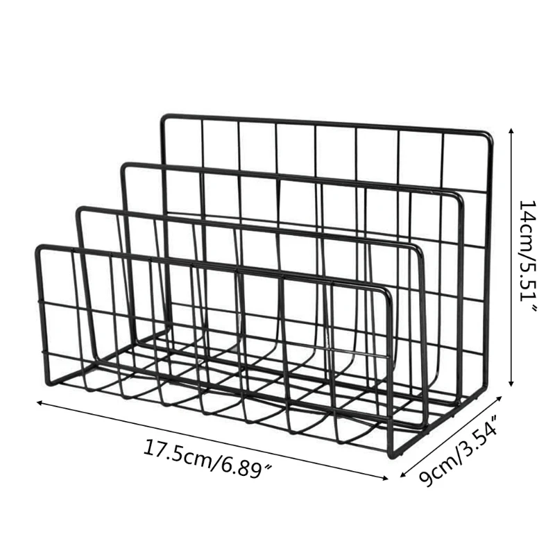 Small Letter Sorter Desktop File Holder Metal with 3 Vertical Sections Dropship