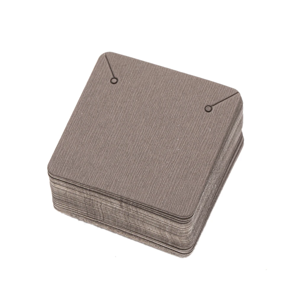 50 Teile/los 5x5cm Halskette Ohrringe Display Kraft Papier Karte Halter Für DIY Schmuck Karton Kleine Unternehmen verpackung Material – Detail 2