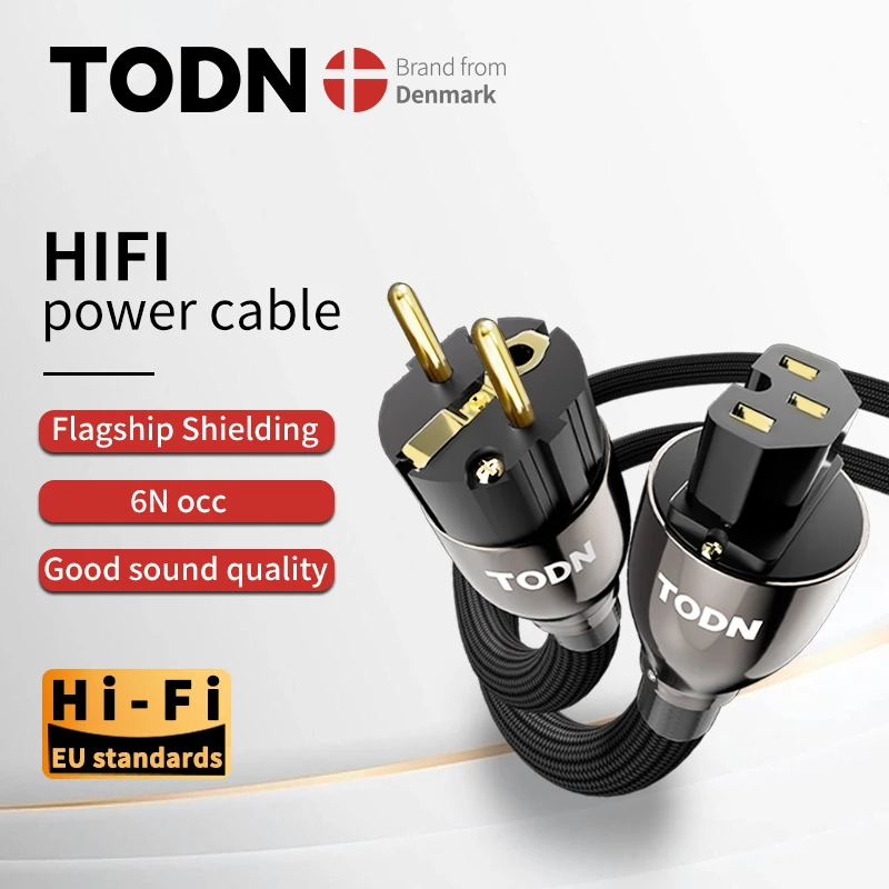 TODNHIFIOCCpowercablehifihighendaudiocablegoldplatedplugUS