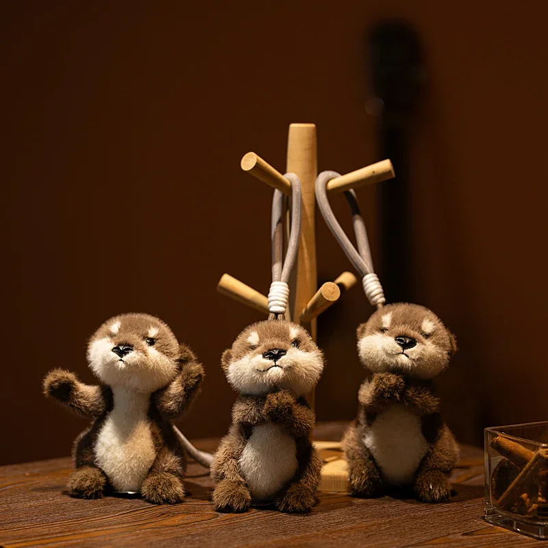 Charming Otter Plush Keychain - Soft Stuffed Animal Pendant