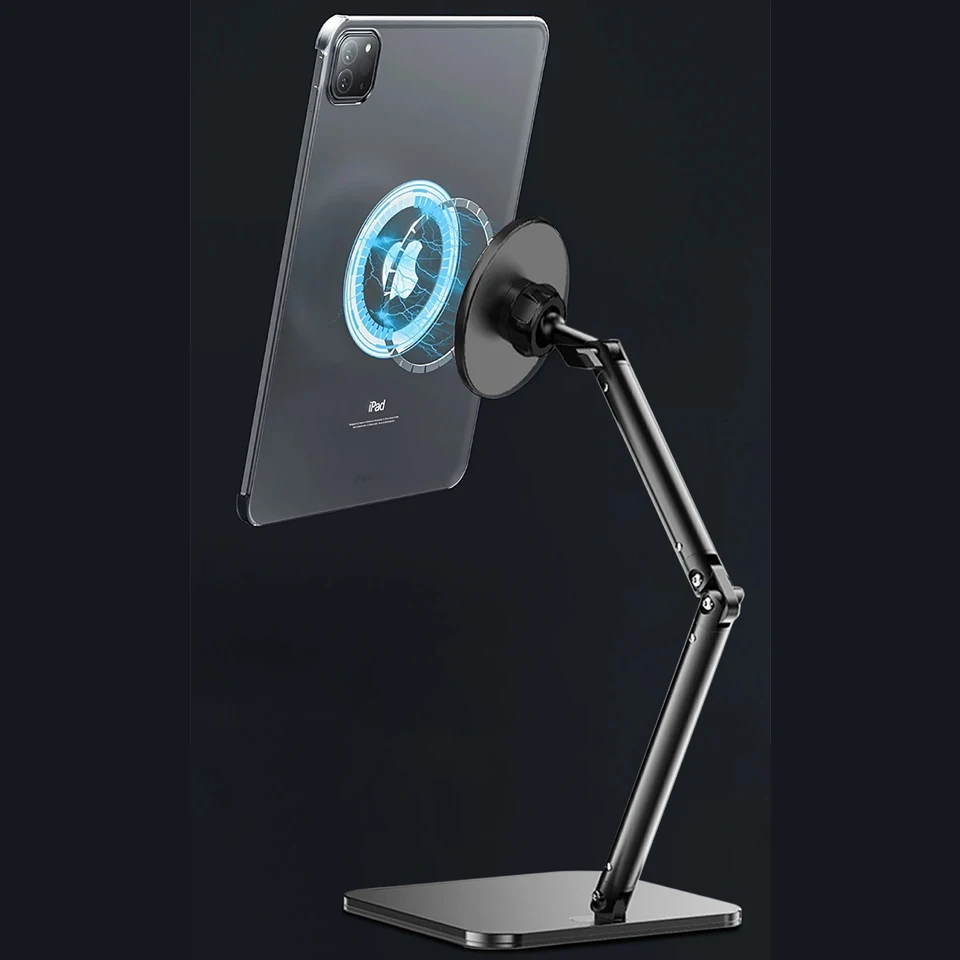 Liga de Alumínio Portátil Dobrável Celular Tablet Desktop Suporte Magnético Suporte para Ipad Air Pro Xiaomi Redmi Huawei - Imagem 4