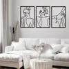 Nordic Abstract Female Line Iron Wall Hanging Decor Ornament Sexy Woman Silhouette Metal Pendant Art Living Room Home Decor 2