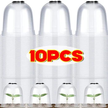 Mini Plastic Greenhouse Frost Guard Protection Dome Cloches Reuseable Garden Plant Bell Insulation Cover Moisturizing Humidity