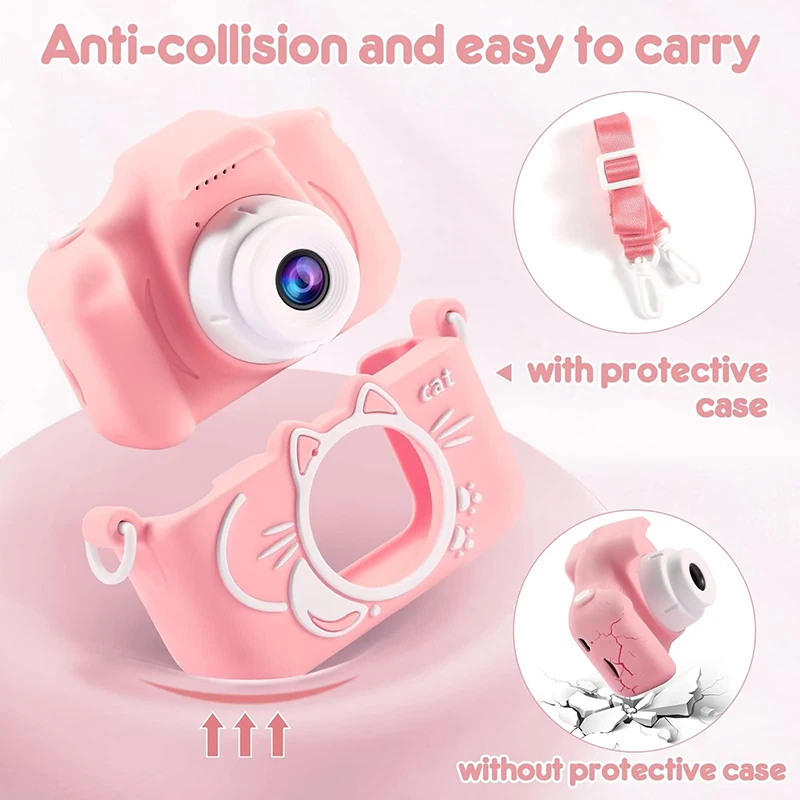 Kids Camera Toys 2000W Pixel HD Digital Video Camera Mini SLR Selfie Toy Game Educational For Children Christmas Birthday Gifts