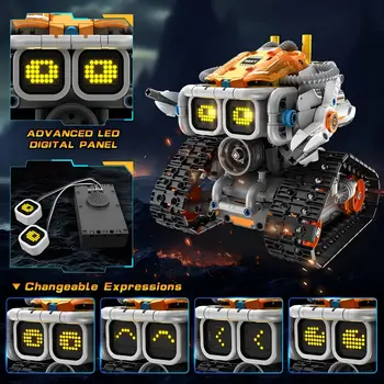 HOGOKIDS Changeable Expressions Robot Building Sets-3 in 1 APP Robotic with Sound Effect Rechargeable RC Robot Gift for Kids 6+ 2