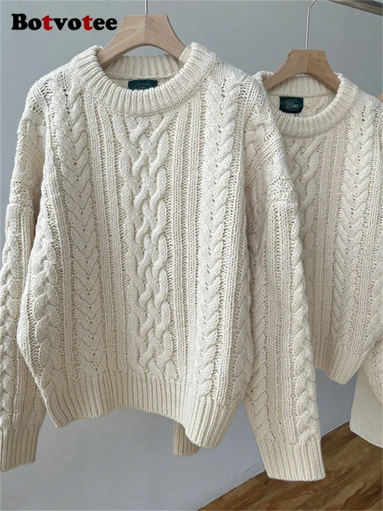 

Женский Однотонный свитер с круглым вырезом, длинным рукавом