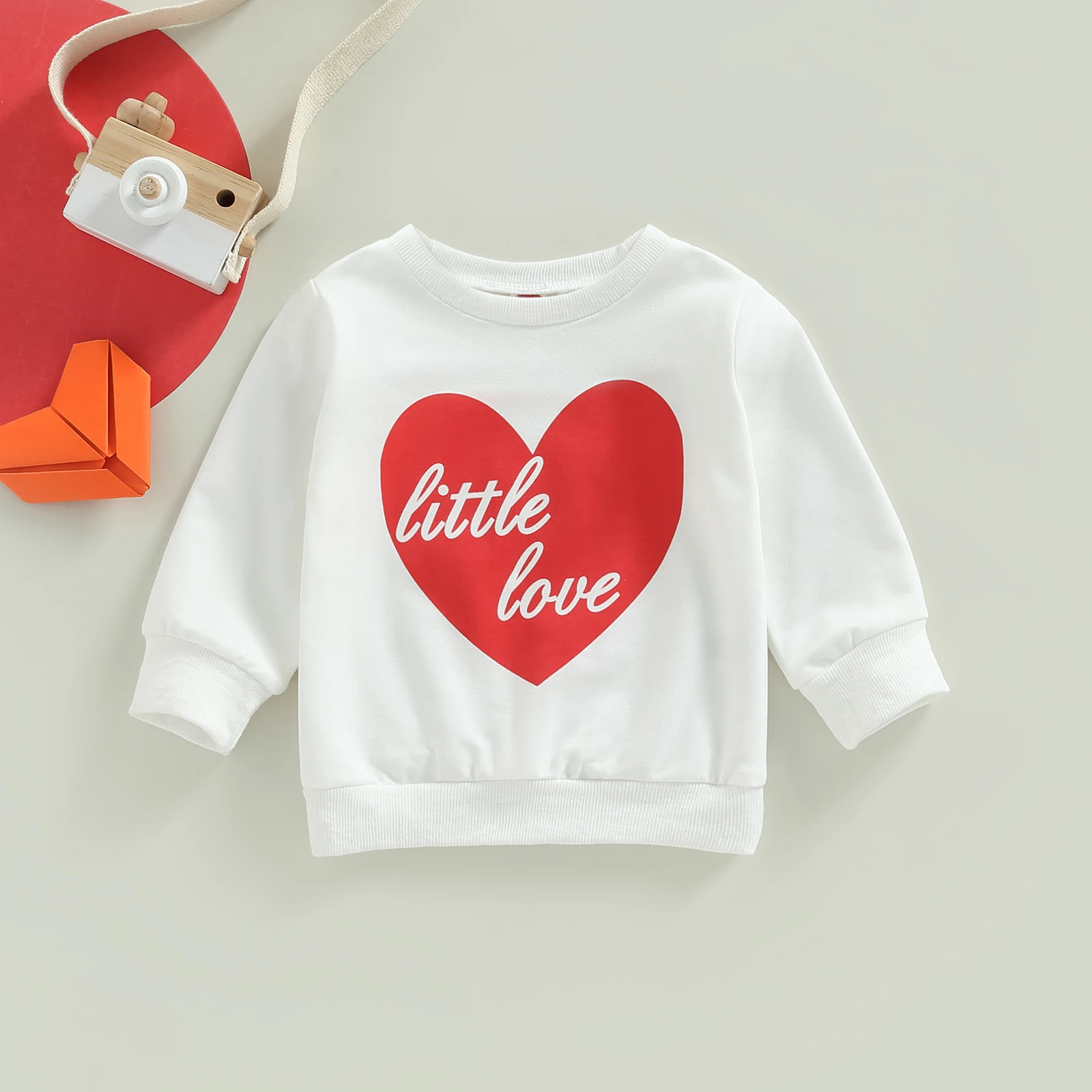 Sweat-shirt à manches longues pour nouveau-né fille et garçon, pull ample  avec lettres imprimées en forme de cœur, pour la saint-valentin, 0-3T -  AliExpress