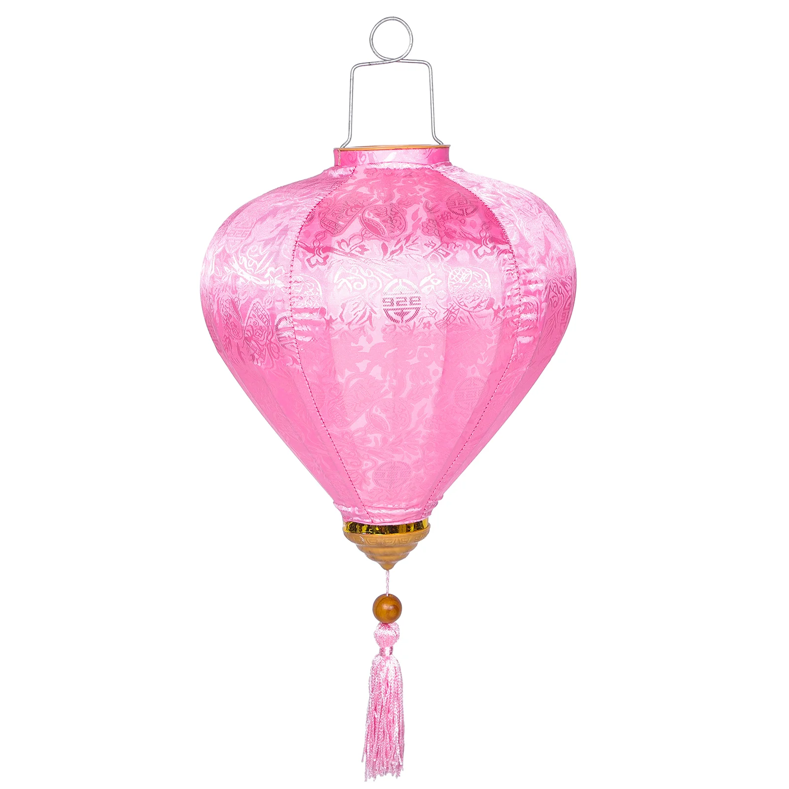 Retro Decor Vietnamese Lantern Asian Garden Fabric Hanging Lanterns Pink Birthday