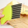 Crinkle Cutter Blade Waffle Fry Cutter Stainless Steel Vegetable Potato Wavy Chopper Knife French Fry Slicer for Carrot Onion 6