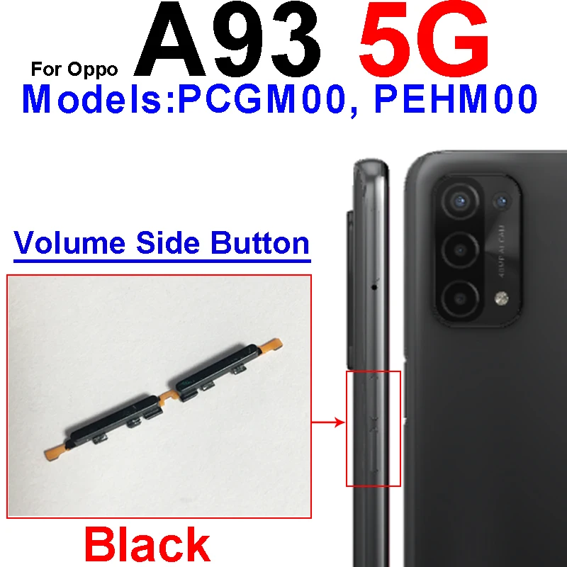 Power Volume Button For OPPO A93 A94 A95 4G 5G Flex Cable Parts button switch control key button replacement parts phone button replacement parts power switch button flex cable replacement