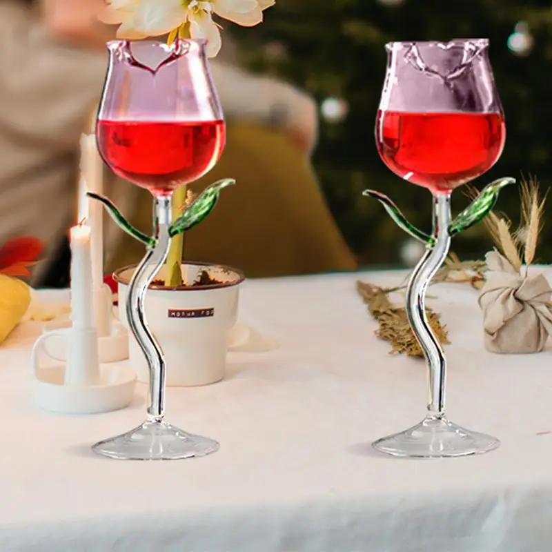 Rose Shaped Red Wine Glasses Rose Shaped Wine Glasses Cocktail Cups Modern  Wine Glass With Stem 150ml Rose Shape Unique Cup - AliExpress