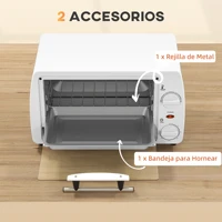 Homcom Four Électrique De Table 10 Litres 750W 36,5X26X22 cm Blanc 6