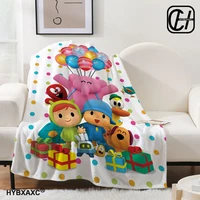 Plush Dolls P-POCOYO Blanket Picnic Flannel Throw Blanket For Bedroom Warm Soft Custom DIY Quality Bedspread Gift Idea 1