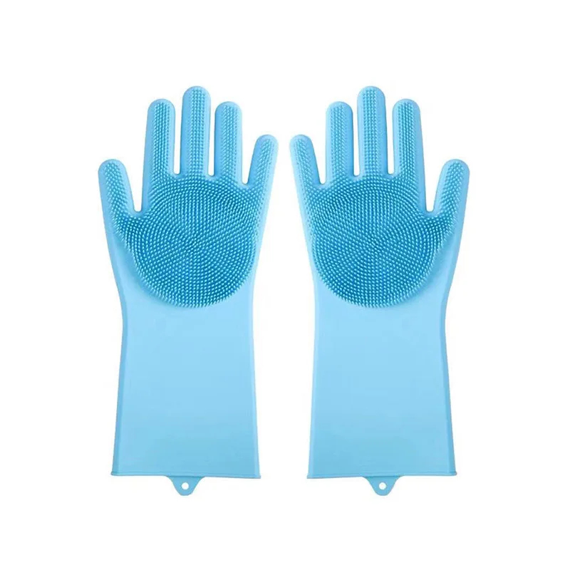 Dishwashing Cleaning Gloves Household Sponge Scrubber Magic Silicone Rubber Dish Washing Gloves Kitchen Cleaning Tools dishwashing gloves