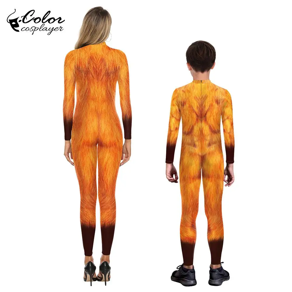 Color Cosplayer Jumpsuit Outfits Purim Carnival Clothes Halloween Zentai Long Sleeve Cosplay Costumes Spandex Catsuit Bodysuit