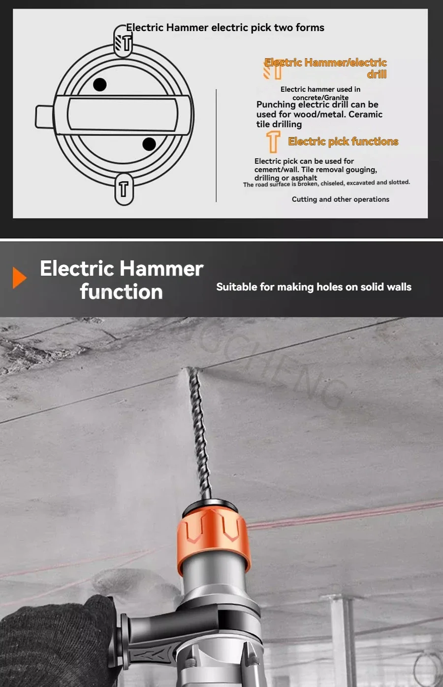 High-power Concrete, Multifunctional Industrial Impact Drill Electric Drill Elec