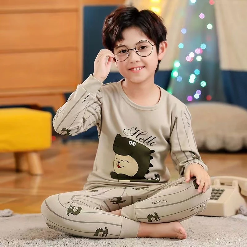 أطفال ملابس الأطفال بيجامة مجموعات المنزل ملابس خاصة القطن ملابس الأطفال صبي فتاة الخريف الشتاء قمم تي شيرت السراويل الدعاوى 5
