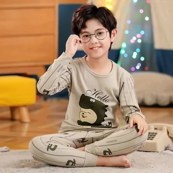 أطفال ملابس الأطفال بيجامة مجموعات المنزل ملابس خاصة القطن ملابس الأطفال صبي فتاة الخريف الشتاء قمم تي شيرت السراويل الدعاوى 5