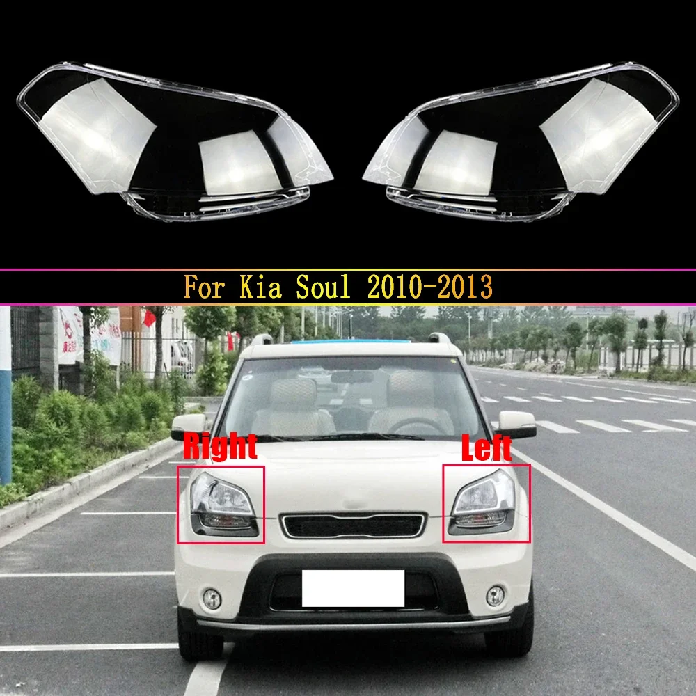 

Front Car Protective Headlight Glass Lens Cover Shade Shell Auto Transparent Light Housing Lamp For Kia Soul 2010 2011 2012 2013