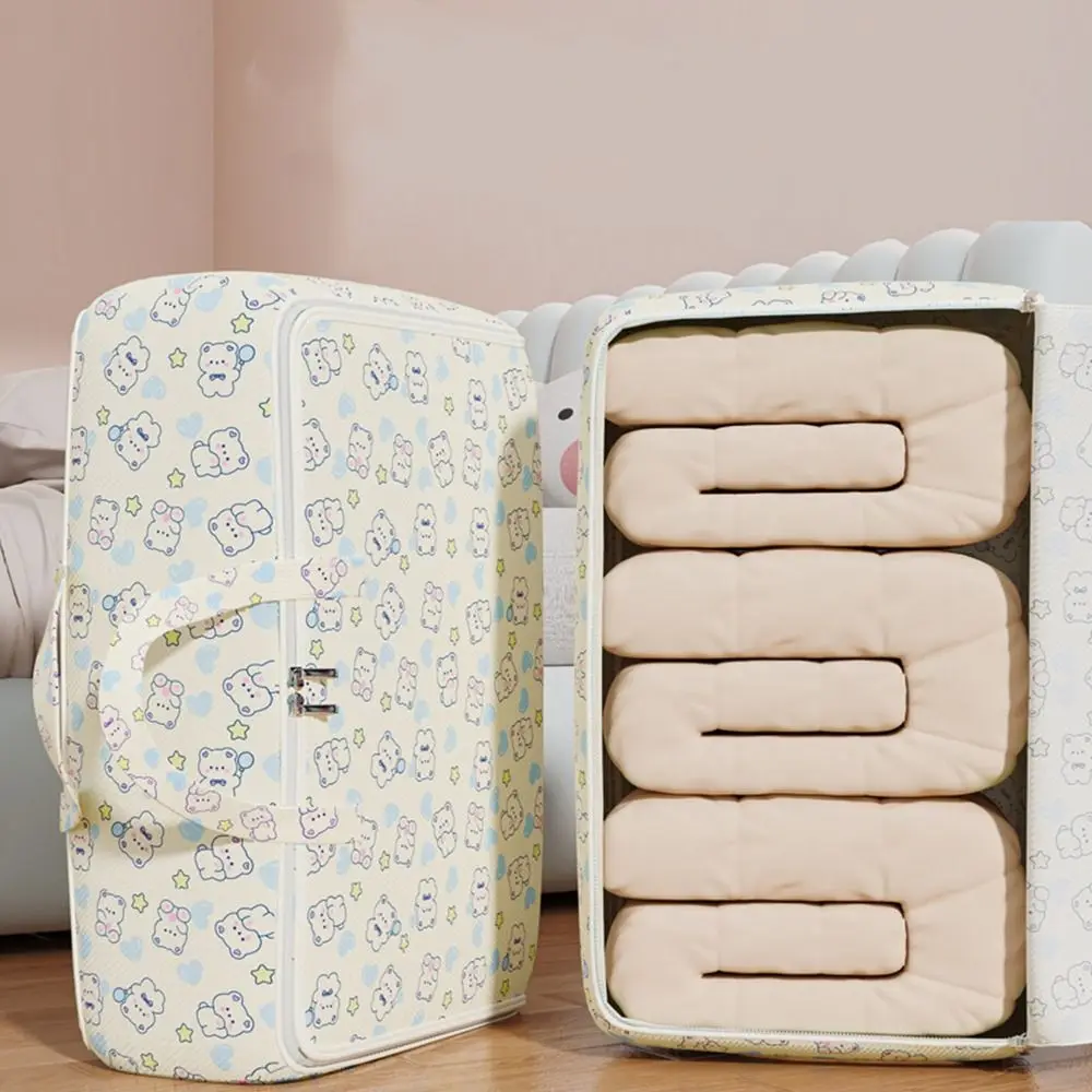 Non-Woven Fabric Clothes Quilt Storage Box Foldable Stackable Clothes Storage Box Dustproof with Handle Luggage Moving Bags 3