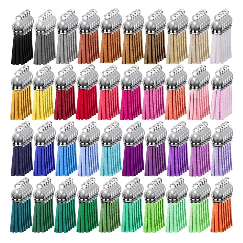 100PCS 38mm Leather Keychain Tassels Bulk Colored Tassel Pendants Crafts  for Keyring Jewellery Making DIY Keychains Supplies - AliExpress
