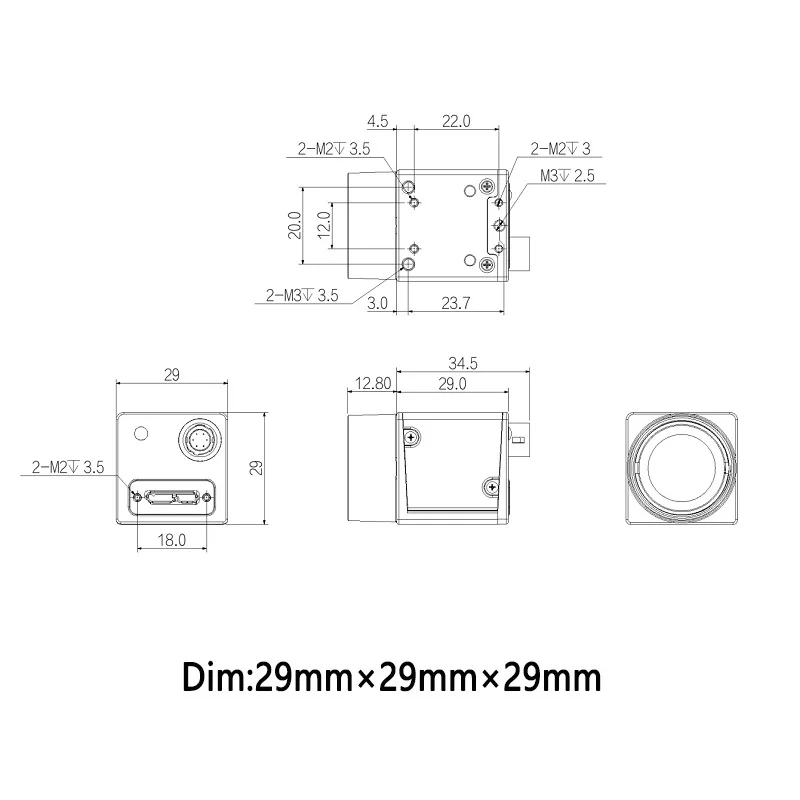 iRAYPLE 1.6MP 1/2.9'' IM273 고속 GigE/POE/USB3.0 글로벌 셔터 머신 비전 에어리어 스캔 카메라 SDK 제공 윈도우용