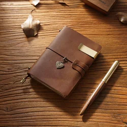 Genuine Leather Handmade Vintage Traveler's Notebook & Journal Organizer Cover (Brown S)
