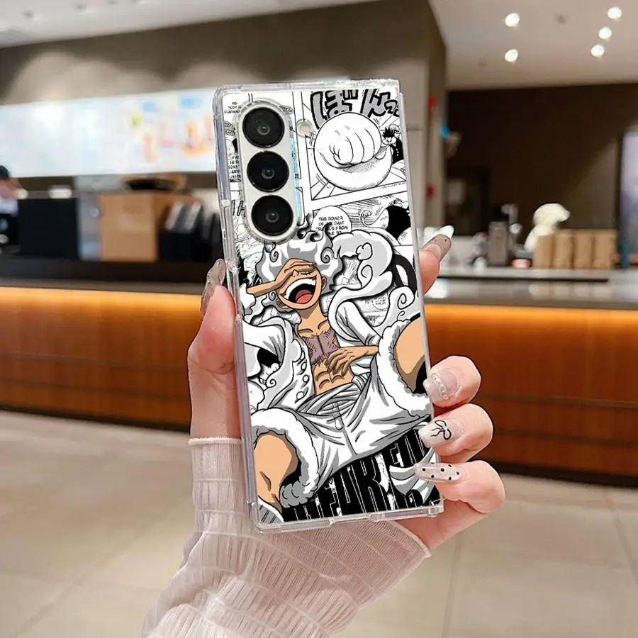 Transparent Soft Phone Cover with Anime O-One Pieces Design