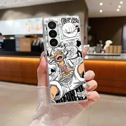 Transparent Soft Phone Cover with Anime O - One Pieces Design - Galaxy Z Fold4 (Mix01)