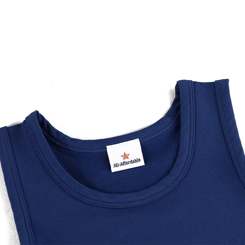 Aa-Mädchen Kleider gestreifte Tasche Set Sommerkleid Rundhals ausschnitt Kinder kleidung Kinder kleidung Mädchen Kleid Baumwolle blau gestrickt Denim – Detail 6