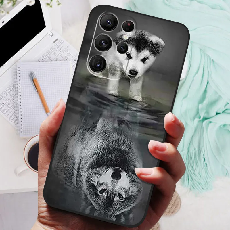 Wolf Cat Animal Design Silicone Soft Back Case Cover