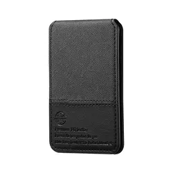 Premium PU Leather Card Holder Wallet with Zipper for Mobile Phones - Portable Stand Function (Black)