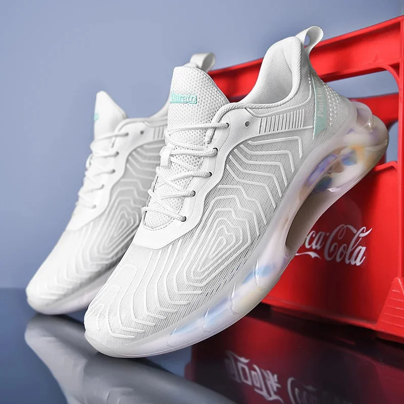 Summer Trendy Fluorescent Running Shoes Men Chunky Sneakers Outdoor Breathable Sports Shoes Mesh Walking Zapatillas Hom