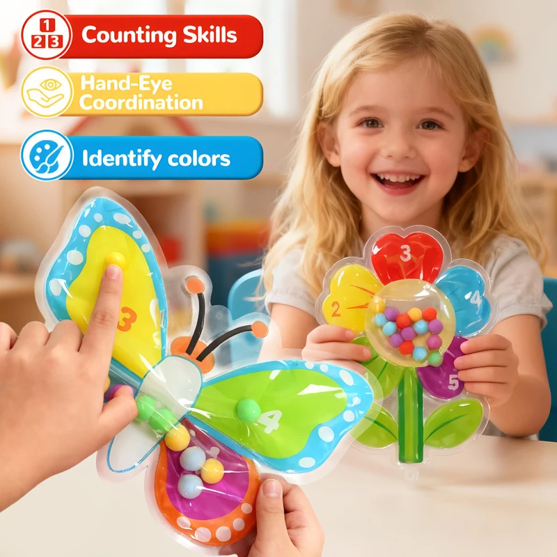Color Sorting Maze Beads Fidget Toy Squishy Water Bag Montessori Decompression