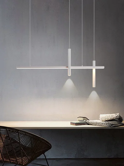 Lámpara lineal moderna LED lapms iluminación de suspensión de techo luces de comedor adecuadas para restaurante cocina isla Bar 2