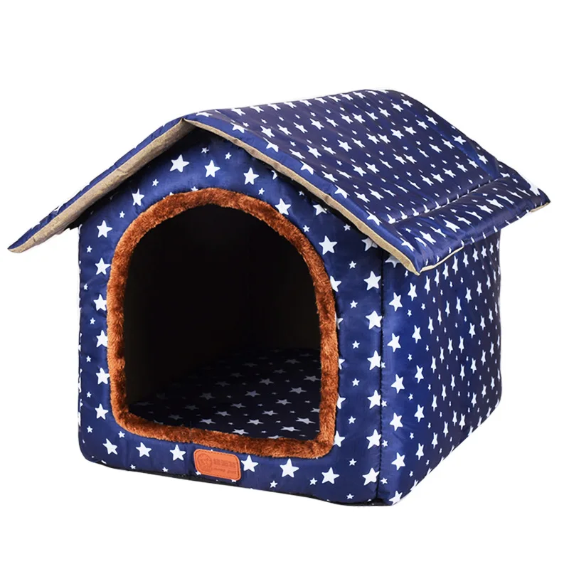 

Removable Dog Warm House Washable Pet bed for Large Medium Dogs Travelling Portable Dot Print Flower Pet House Sleeping Bed