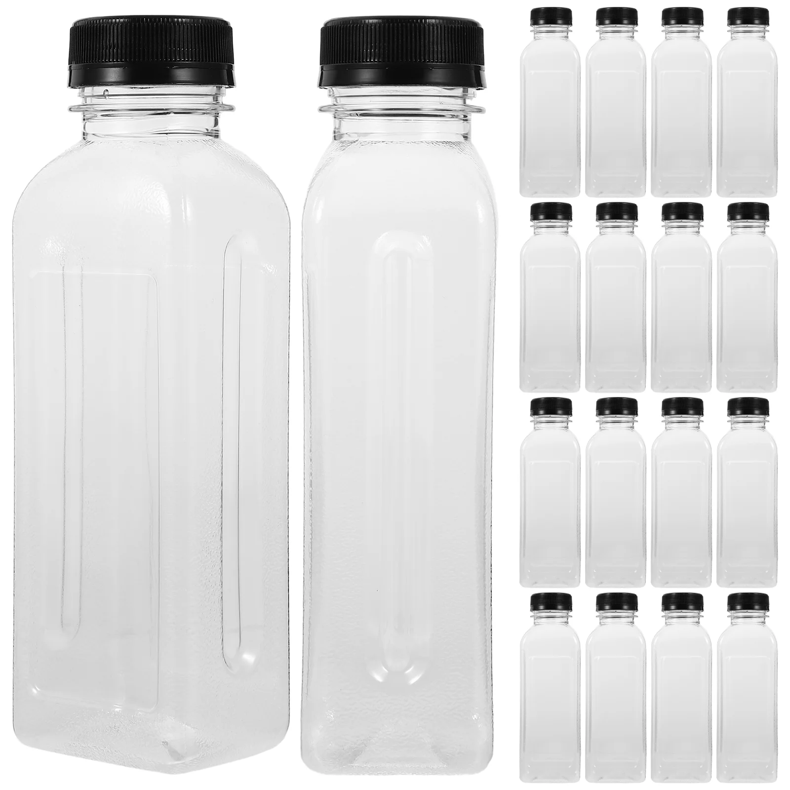 

25 Pcs Juice Bottle Transparent Bottles Plastic with Caps for Beverages Coffee Carafe