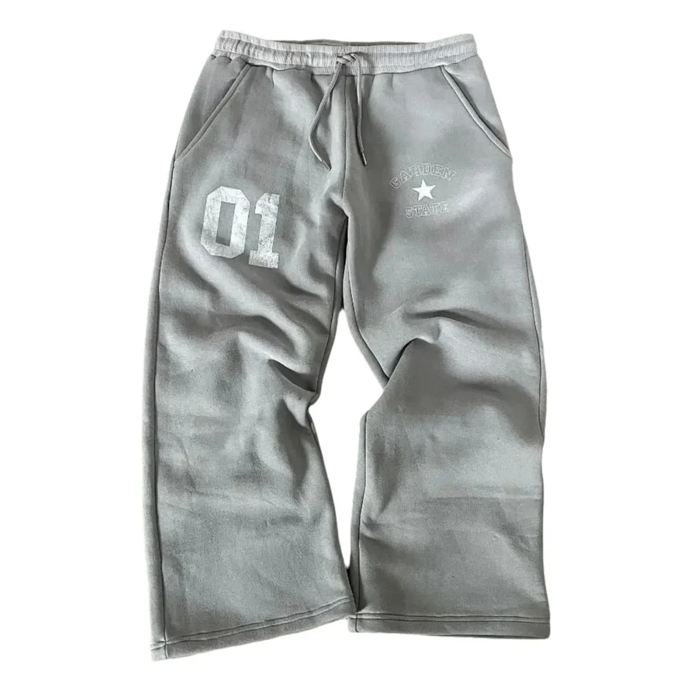 American Vintage Digital Printing Loose Cotton Jogging Pants Men's and Women's Y2K New Harajuku Hip-Hop Casual Joker Sweatpants