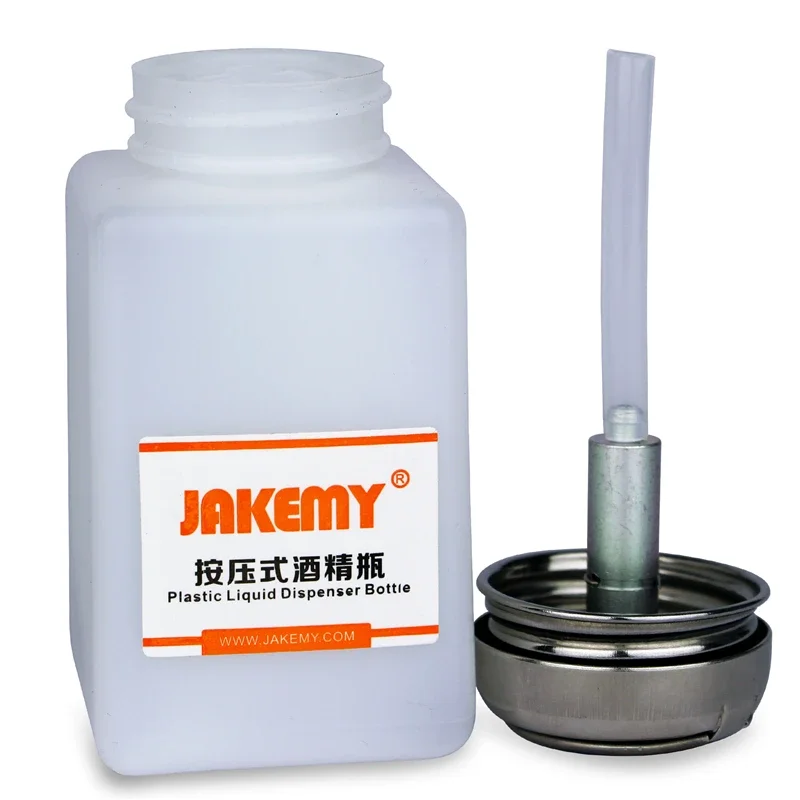 JAKEMY Alcohol Bottle 120/180ML with Stainless Steel Bottle Cap for Mobile Phone Repair Clean Anti Static Liquid Plastic