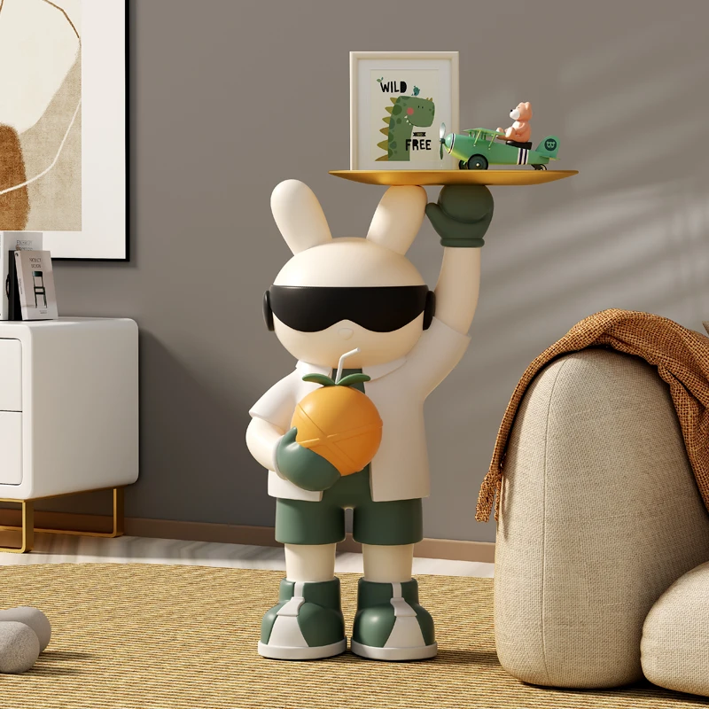 

Роскошное украшение в скандинавском стиле, домашняя статуя кролика, декор для комнаты, большая напольная Статуэтка из смолы, Креативные аксессуары для дома, боковой стол для хранения
