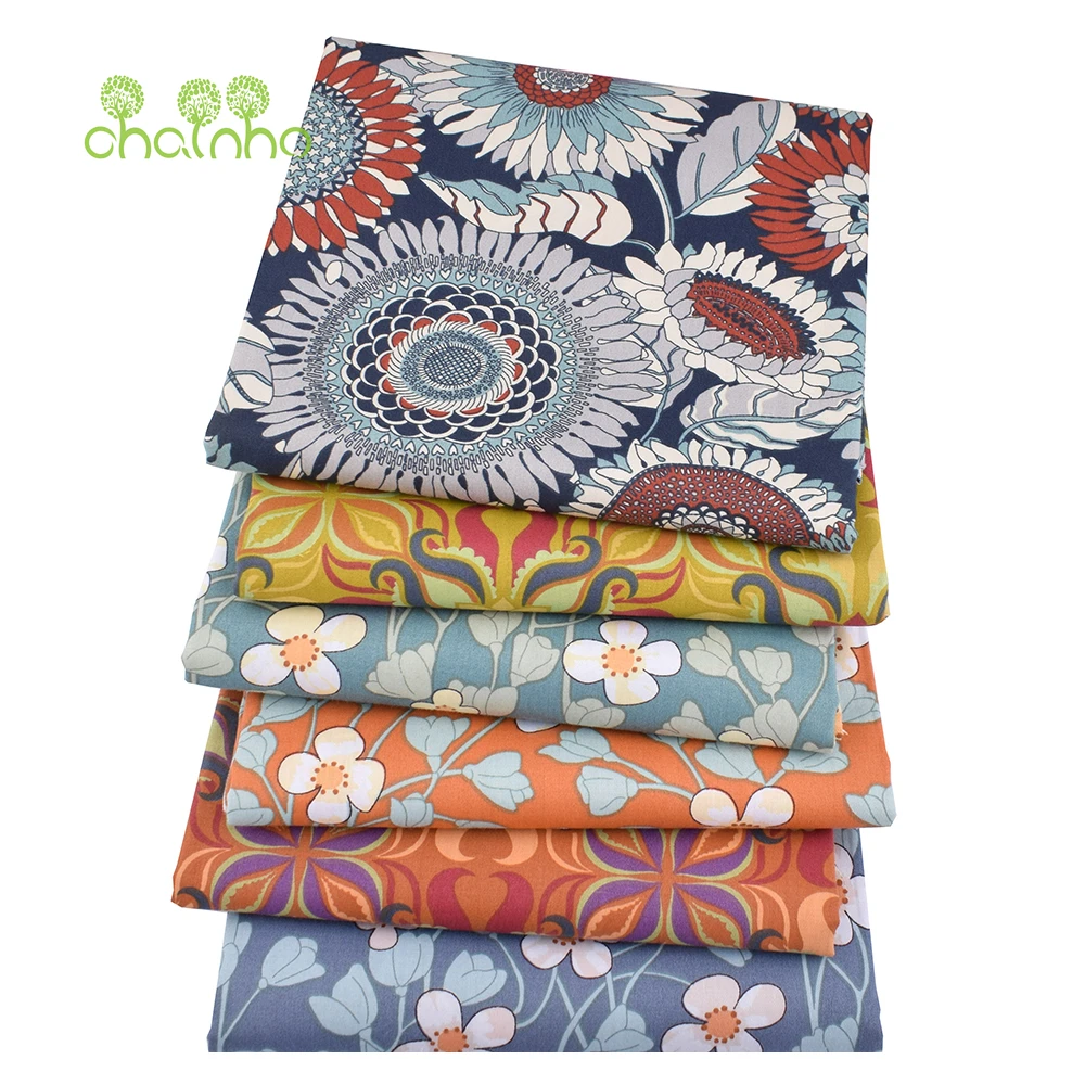 Chainho,Floral Series.Printed Twill Cotton Fabric,Patchwork Cloth,DIY Sewing Quilting Home Textiles Material For Baby&Children's