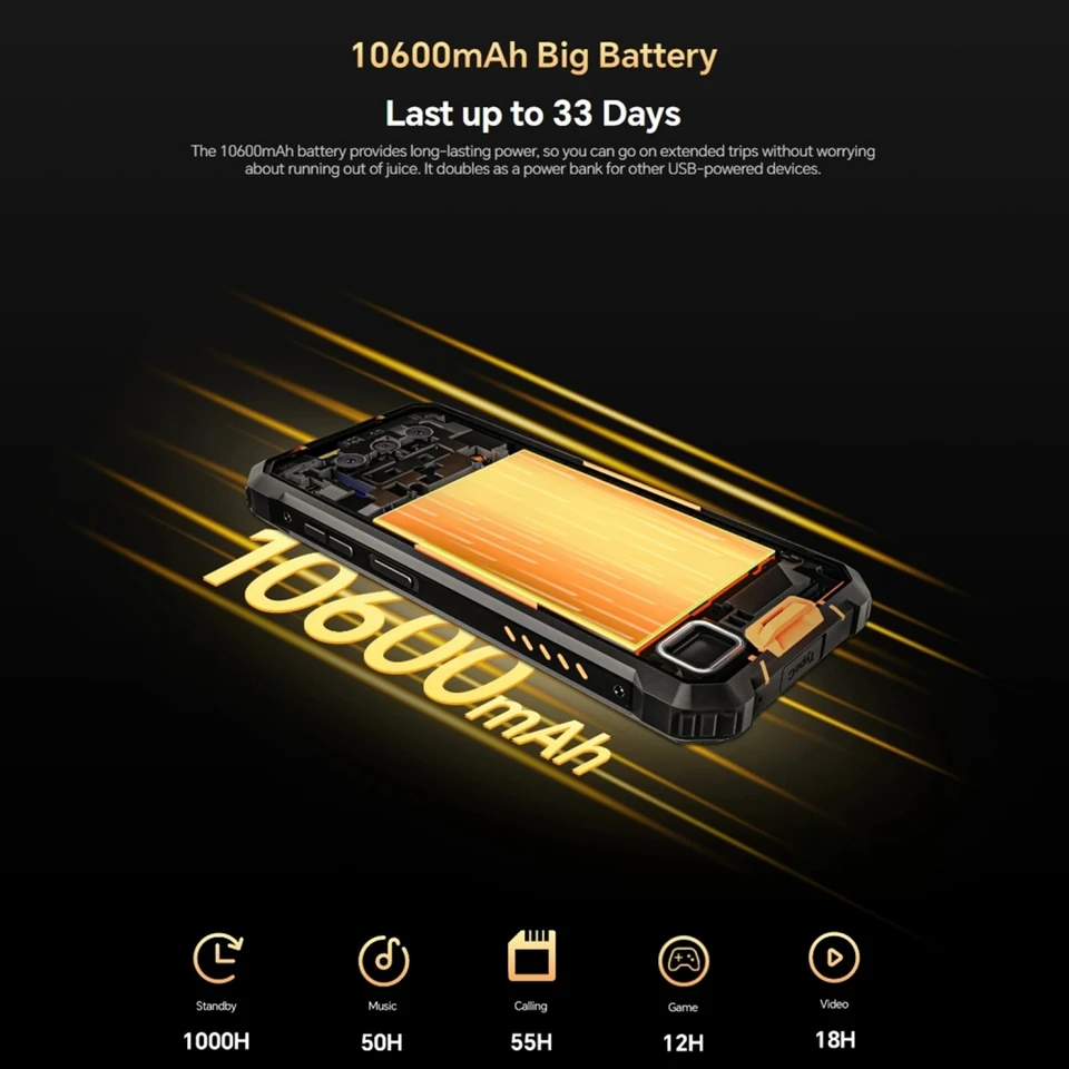 頑丈なスマートフォン,Oukitel-WP23 Pro,4g,android 13,NFC,8GB 128GB