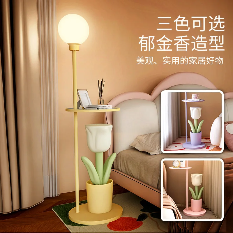 

Nordic Tulip Flower Decoration Living Room Ins Style Bedroom Bedside Atmosphere Standing Table Lamp Small Red Book Recommended P