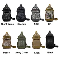 Tactical Sling Shoulder Bags Waterproof Night Reflective Strip Pack EDC New Molle Chest Bag 10L Capacity Wear-resisting black 2