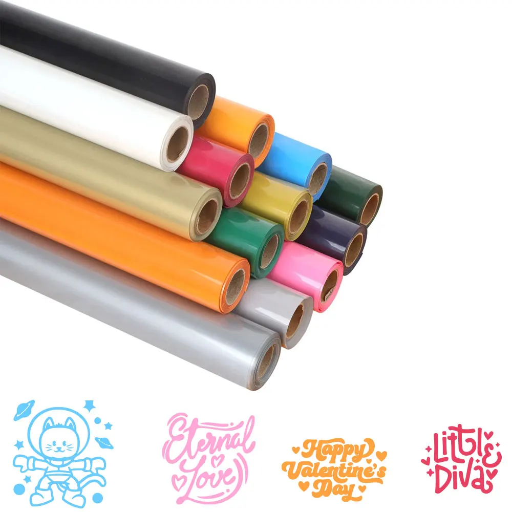 Sticky Heat Transfer Vinyl Press Machine Iron On DIY Custom Tshirt Easy Cut Weed HTV Vinyl for Cricut Machine