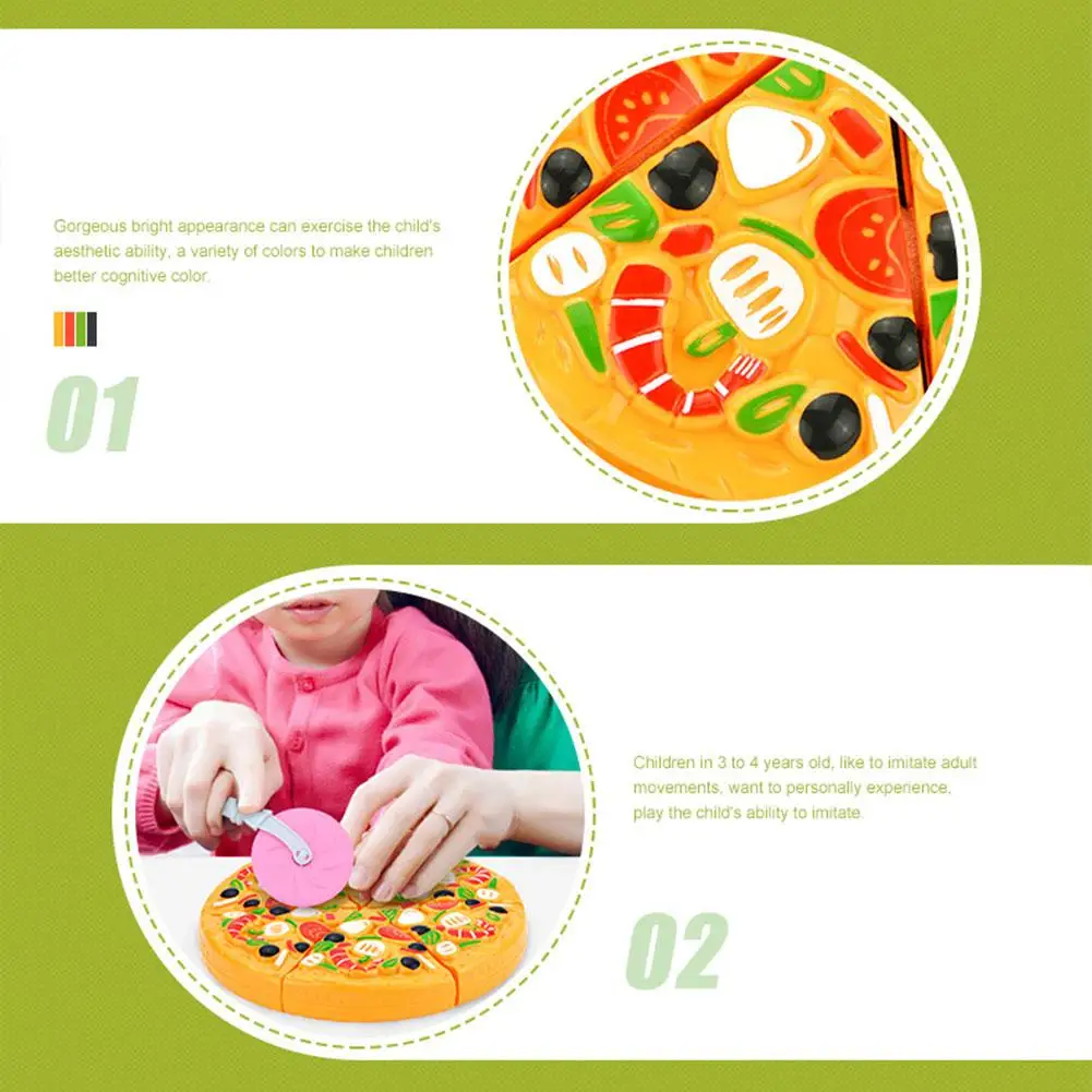 Kids Pizza Cutting Toy Simulation Plastic Pizza Dinette Child Toy Kitchen Pretend Food Cooking Kitchen Toys For Girls L0b2 5
