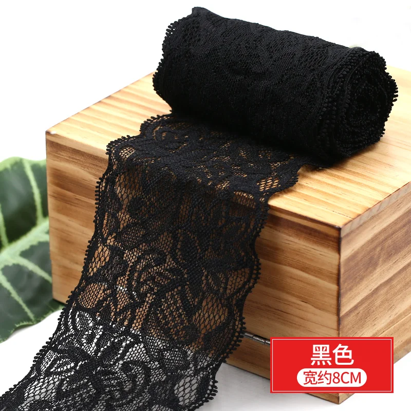 8cm Spandex Lace Elastic Crafts Sewing Ribbon Stretch Lace Trimming Fabric Knitting Material DIY Garment Accessories lace fabric lace ribbon lace garment accessories lace sewing supplies lace accessories lace sewing accessories