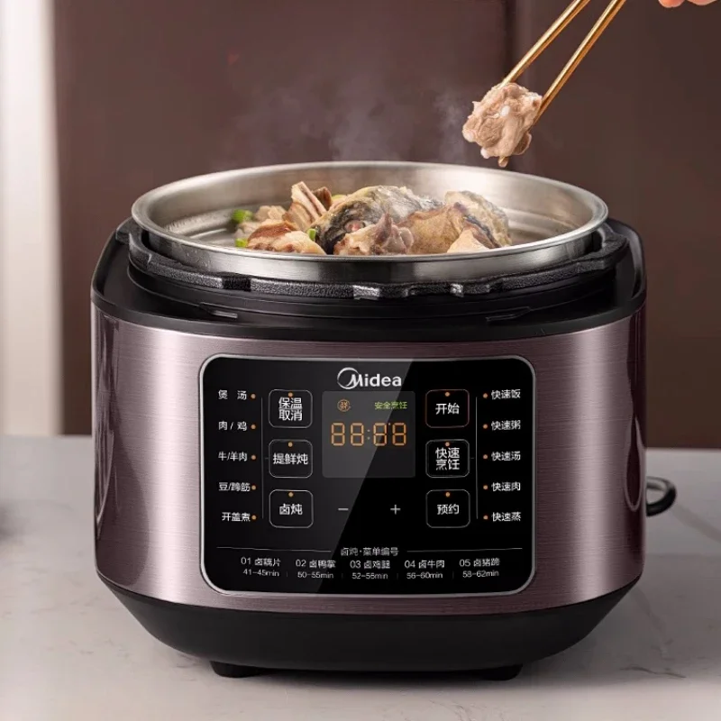 Midea 220V Double-bladder Electric Pressure Cooker 5L/6L Rice Cooker 70ka Steel Inner Potion Pressure Rice Cooker 4