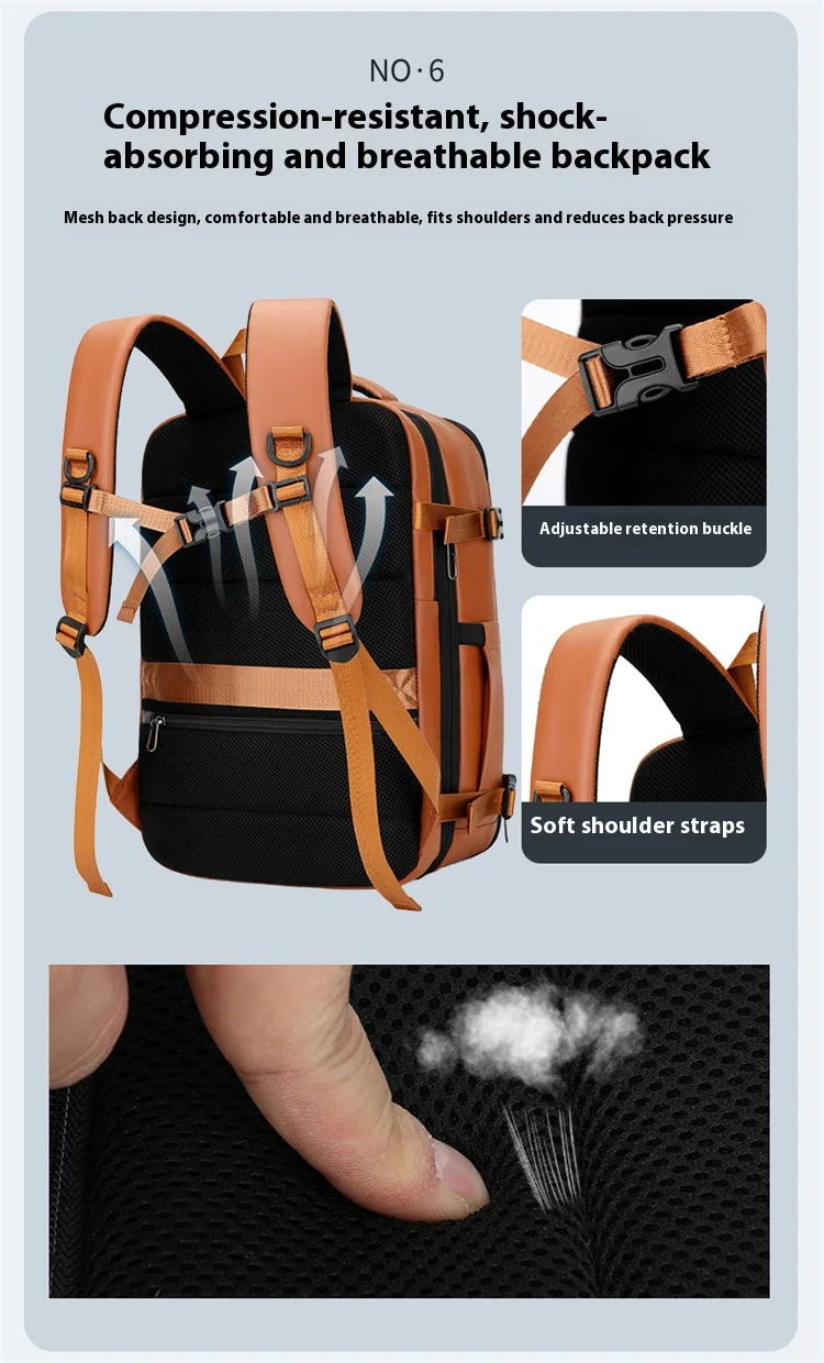 Commuter Laptop Backpack, Expandable, Waterproof Business Casual Backpack, 15.6 Inches, Large Capacity Travel Backpack