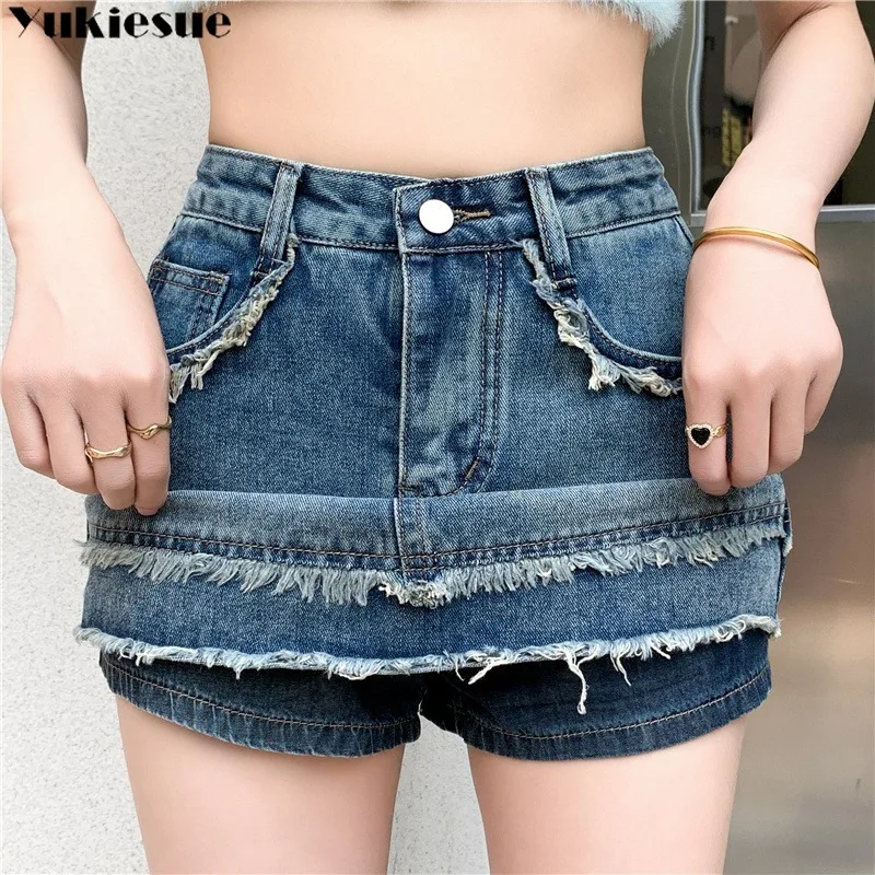 

Women Denim Skirt 2023 Summer New Style Tassel Slim Creativity Personality Simple Solid Comfortable Korean Style Versatile Skirt